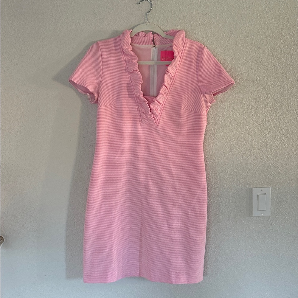 Lilly Pulitzer Pink Striped Ruffle Dress